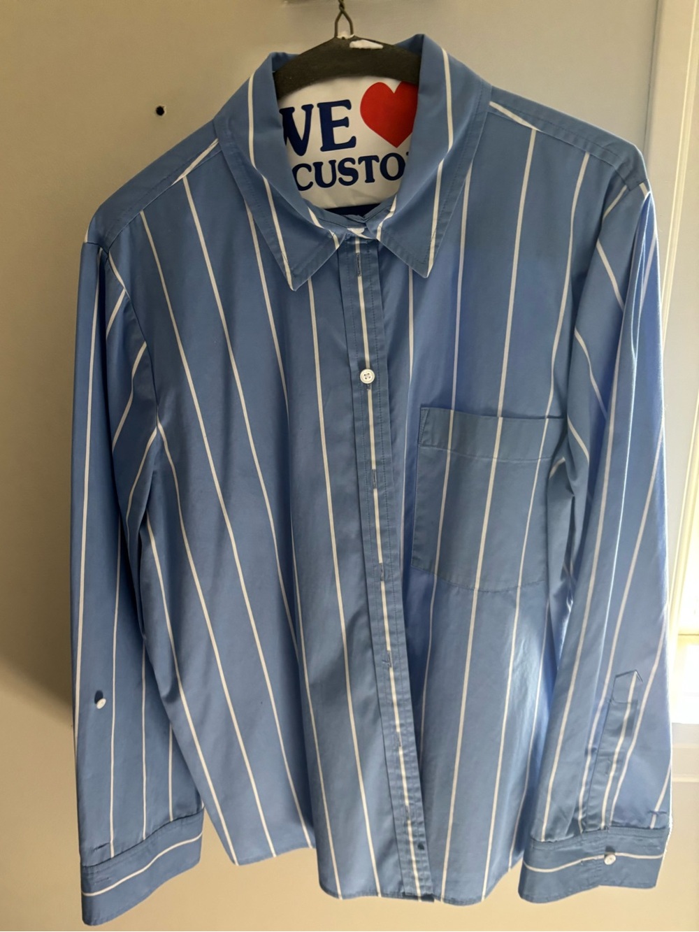 Madewell Blue and White Striped Button-Up Blouse - Picture 7 of 9